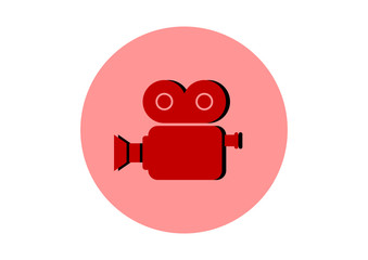  Movie camera icon on white background