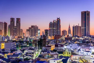 Gordijnen Tokyo, Japan Financial District Skyline © SeanPavonePhoto