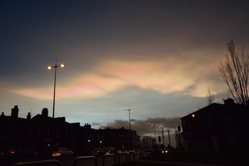Meteorological and atmospheric optical phenomenon in Liverpool at 5.10 pm on 1st of February 2016