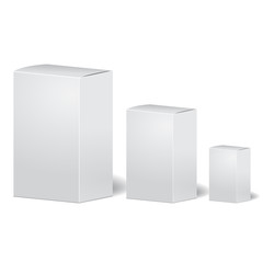 set of cardboard package isolated box. mock up, template. stock