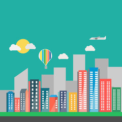 Modern vibrant city in vector graphics