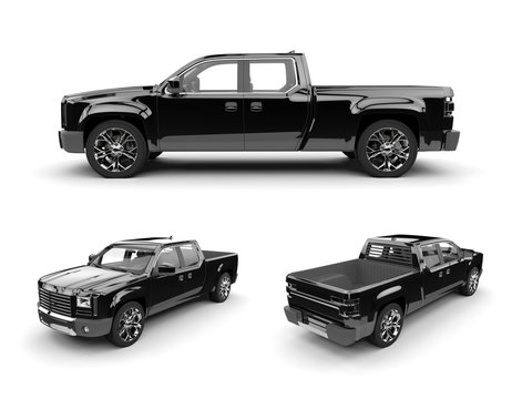 black  pickup truck ready to be branded