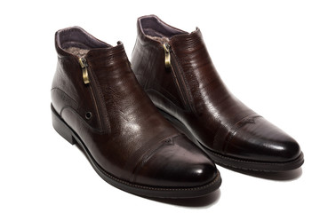 winter boots on a white background