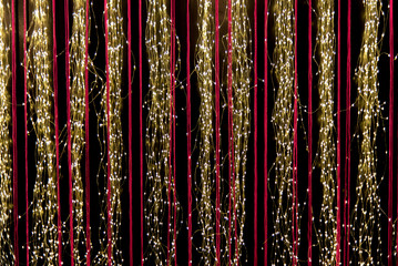 abstract of hanging fairy lights