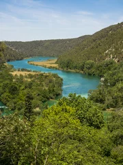 Foto op Canvas Luftaufnahme des Flusses Krka im Krka Nationalpark in Kroatien © kama71