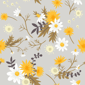 meadow flowers. vector background