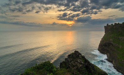 Uluwatu Temple on Bali Island during Sunset.