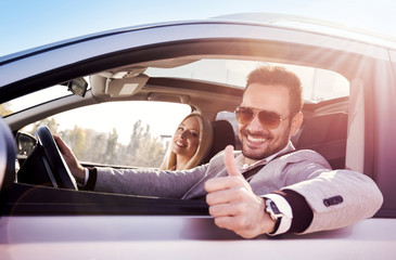 Couple buying car