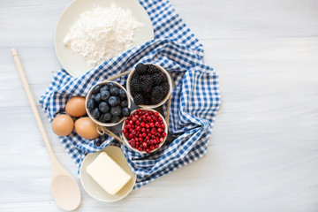 Cooking. Ingredients. Baking with fresh berries.