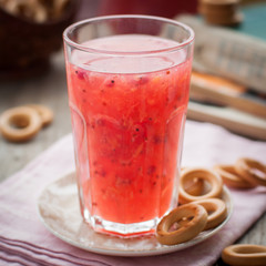 Red Currant and Orange Fool with Cracker Rings