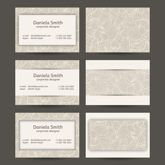 Fototapeta na wymiar Vector set of vintage business card template designs.
