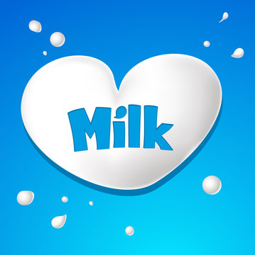 heart symbol - milk drops vector