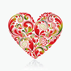 Beautiful heart on a white background.