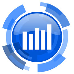 graph blue glossy circle modern web icon