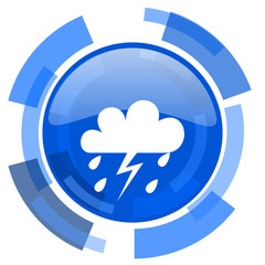 storm blue glossy circle modern web icon