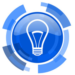 bulb blue glossy circle modern web icon