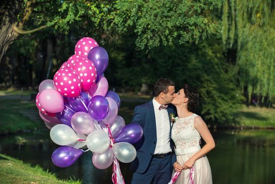 Wedding honeymoon with balloons