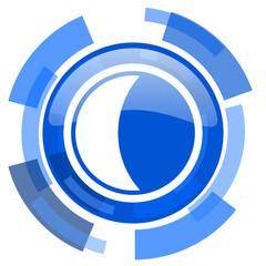 moon blue glossy circle modern web icon