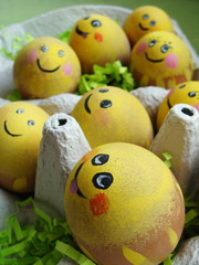 funny painted Easter eggs