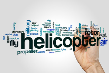 Helicopter word cloud concept