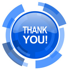 thank you blue glossy circle modern web icon