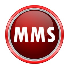 MMS round metallic red button
