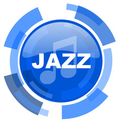 jazz music blue glossy circle modern web icon