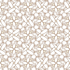 Abstract geometric seamless pattern. Brown and white pattern with line.