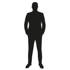 Obraz premium Businessman in suit, isolated vector silhouette