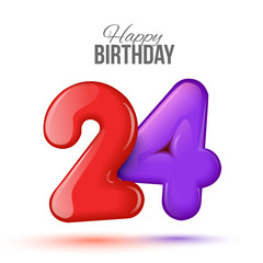 birthday. Greeting card with numbers.