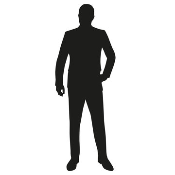 Man in suit, isolated vector silhouette