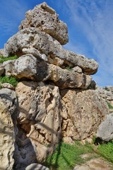 The Neolithic megalith temple complex of Ggantija (Tempji Neolitici Tal-Ggantija) on the island of Gozo in Malta 