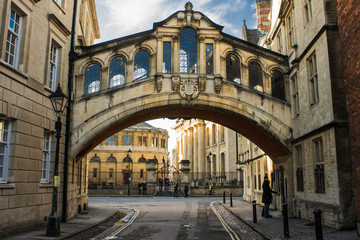 Bridge of Sighs in Oxford, Britain.