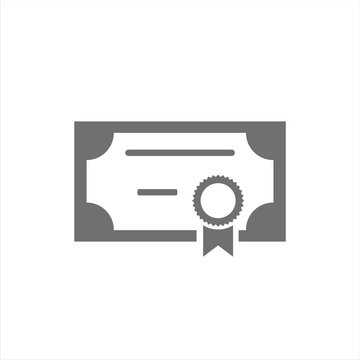 Icono aislado de certificado, t&iacute;tulo o diploma. Ilustraci&oacute;n vectorial
