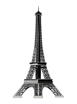 The Eiffel Tower, isolated on white, vector illustration