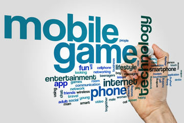 Mobile game word cloud concept
