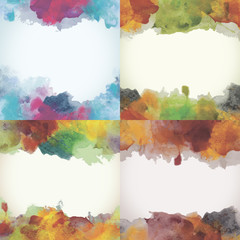 Beautiful Paper Watercolor Backdrops with colorful blobs