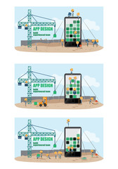 Mobile App Development, Experienced Team - Vector Illustration, Graphic Design, Editable For Your Design