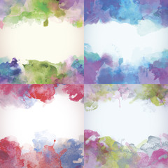 Beautiful Paper Watercolor Backdrops with colorful blobs