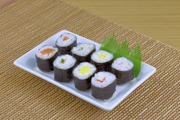 Japanese seafood sushi set