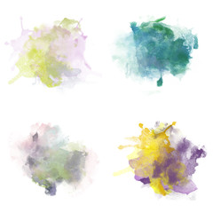 Colorful Watercolor Blobs. Set of Watercolor Splashes for design