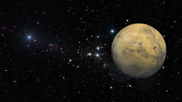 Planet Mars in outer space. Elements of this image furnished by NASA