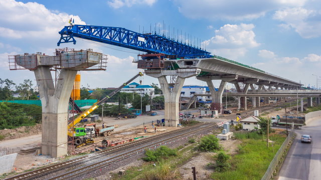 Time Lapse Expressway Construction Site