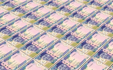 Nigerian nairas bills stacks background. Computer generated 3D photo rendering.