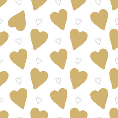 Vector seamless pattern hearts. The doodle style.
