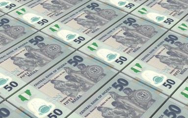 Nigerian nairas bills stacks background. Computer generated 3D photo rendering.