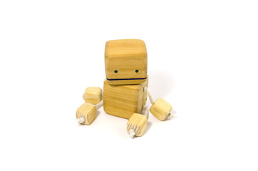 vintage wooden robot