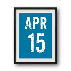 April calendar on the photo frame