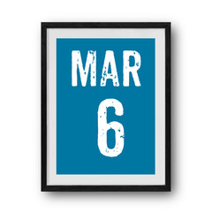 March calendar on the photo frame