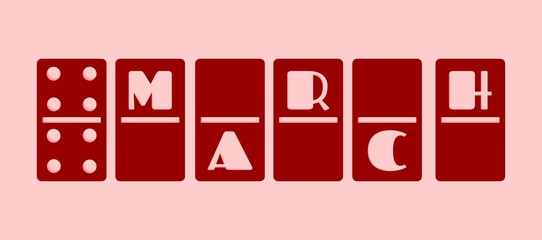 Calendar Date - March, 8. Domino bones style